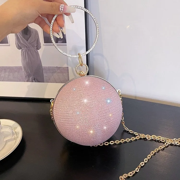 Diamond-Studded Spherical Evening Bag