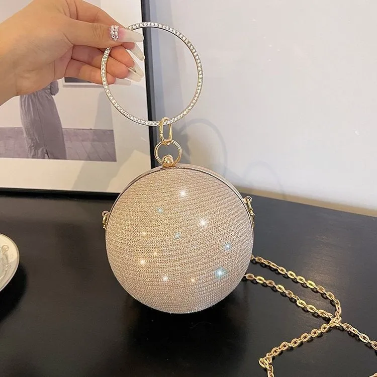 Diamond-Studded Spherical Evening Bag