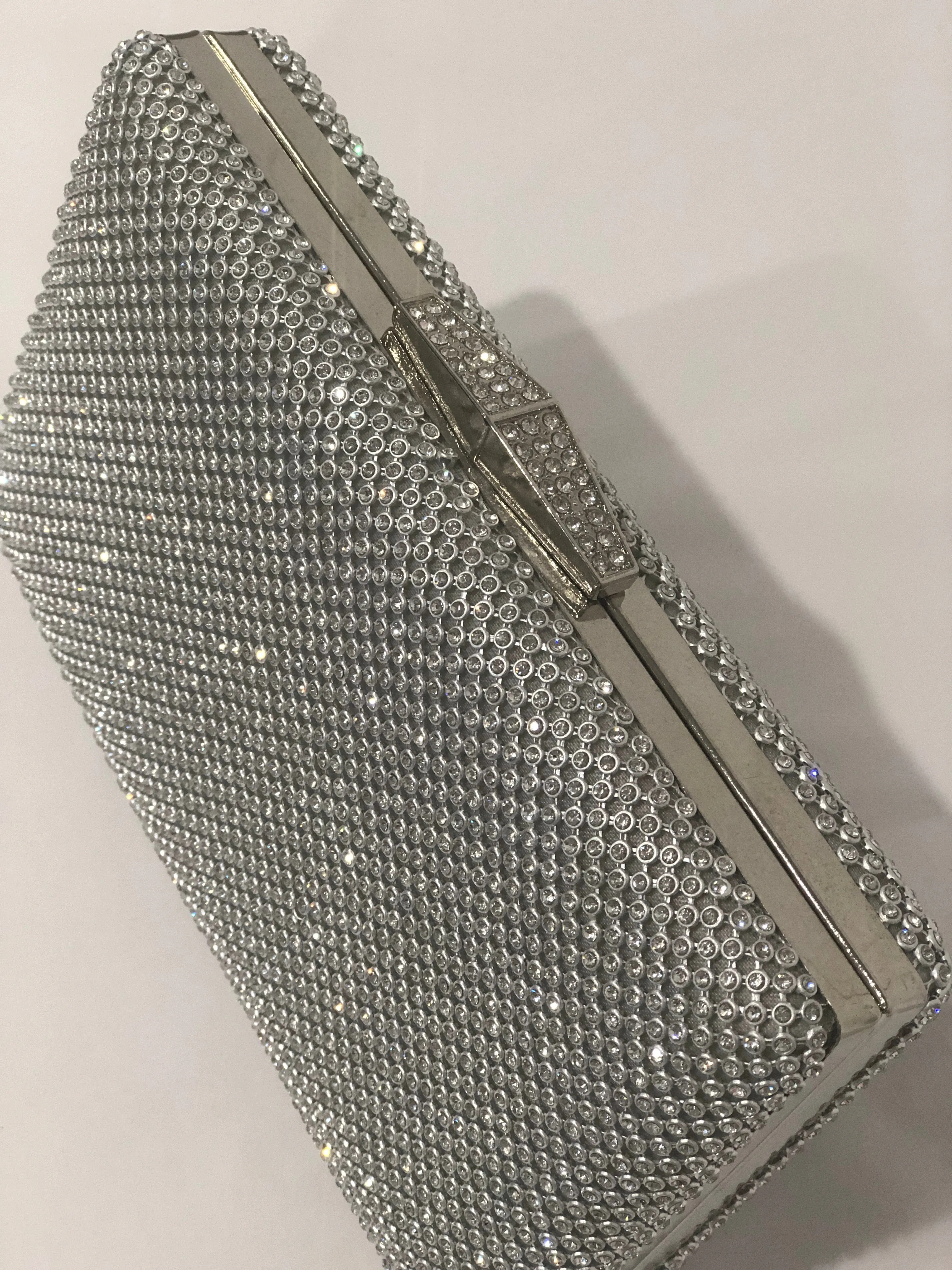 Diamonte Silver Evening Clutch