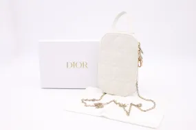 Dior Call'in Dior Phone Holder in White Leather