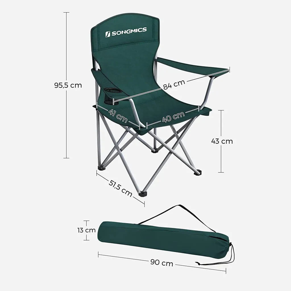 Durable Folding Camping Chairs with Bottle Holder - Set of 2