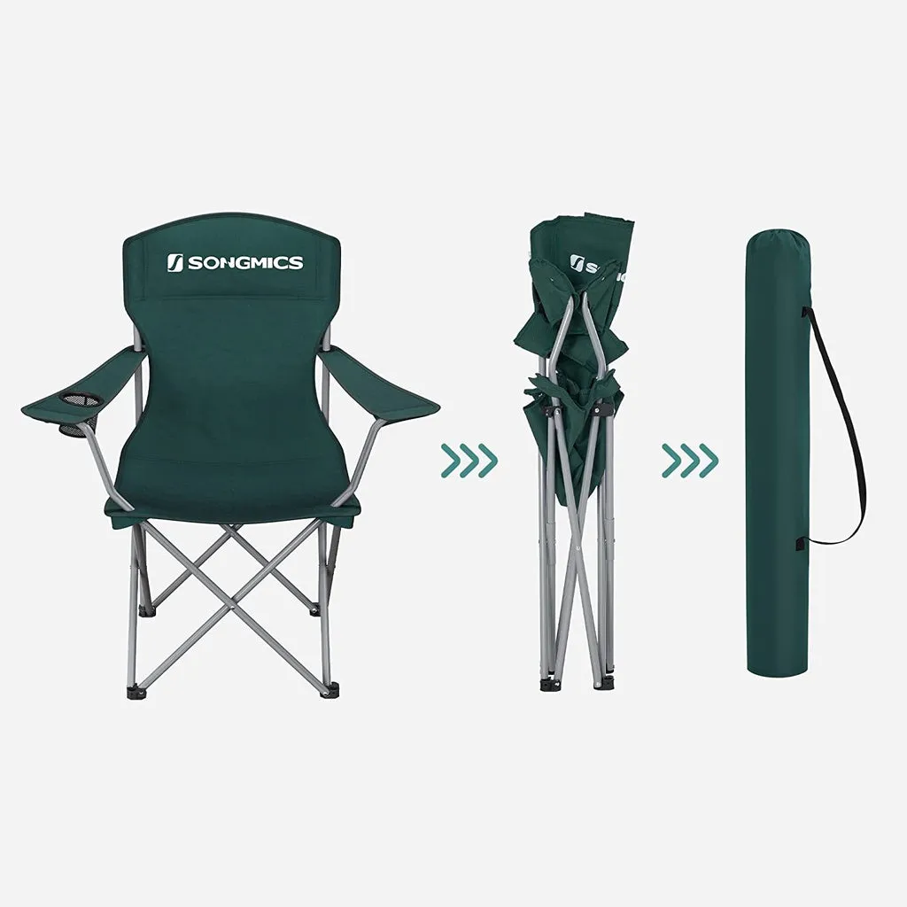 Durable Folding Camping Chairs with Bottle Holder - Set of 2