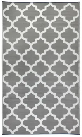 Eco Friendly Outdoor Rug - Tangier Grey And White