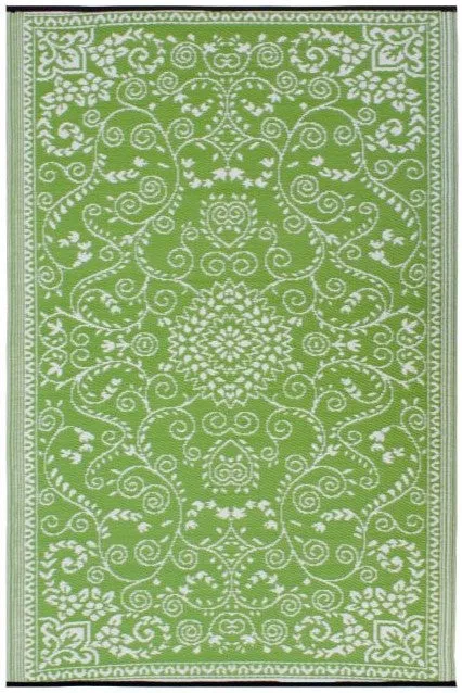 Eco Friendly Outdoor Rug - Turkish - Lime & Cream