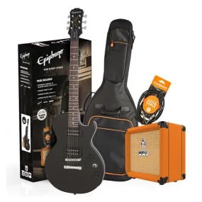 Epiphone Les Paul Special Electric Guitar Pack w/ Orange Crush 12 & Accesories (Ebony)