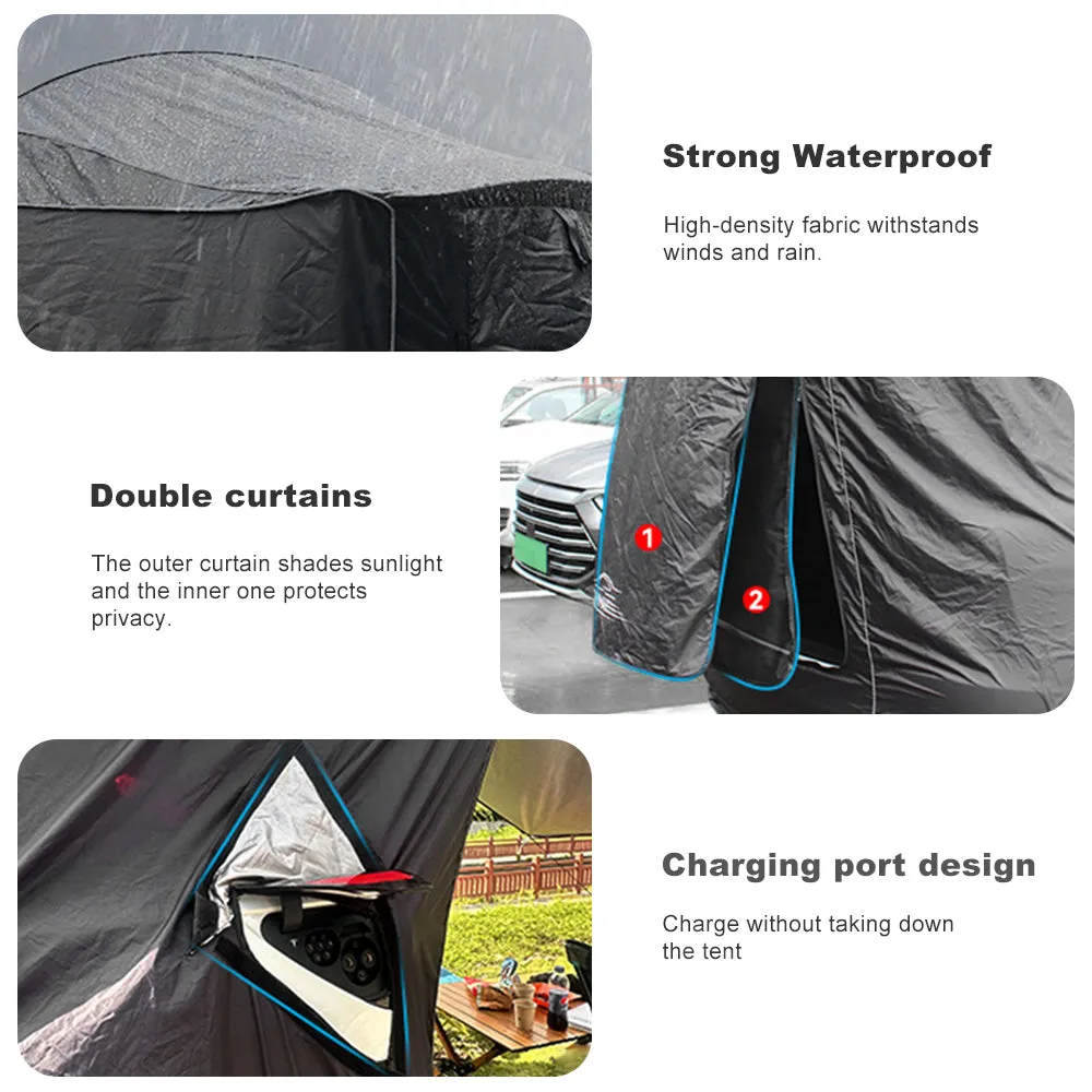 EVBASE Tesla Model Y Camping Tent Tailgate Waterproof Sunshade Privacy Shade Awning Outdoor Travel Accessories