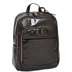 Exclusive Leather Organiser Rucksack Peru Black