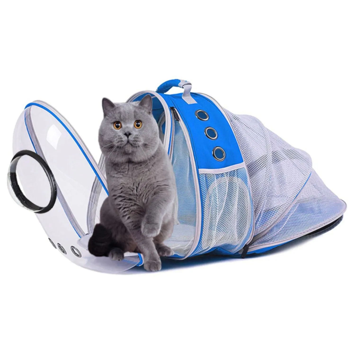 Expandable Waterproof Pet Backpack with Transparent Cover