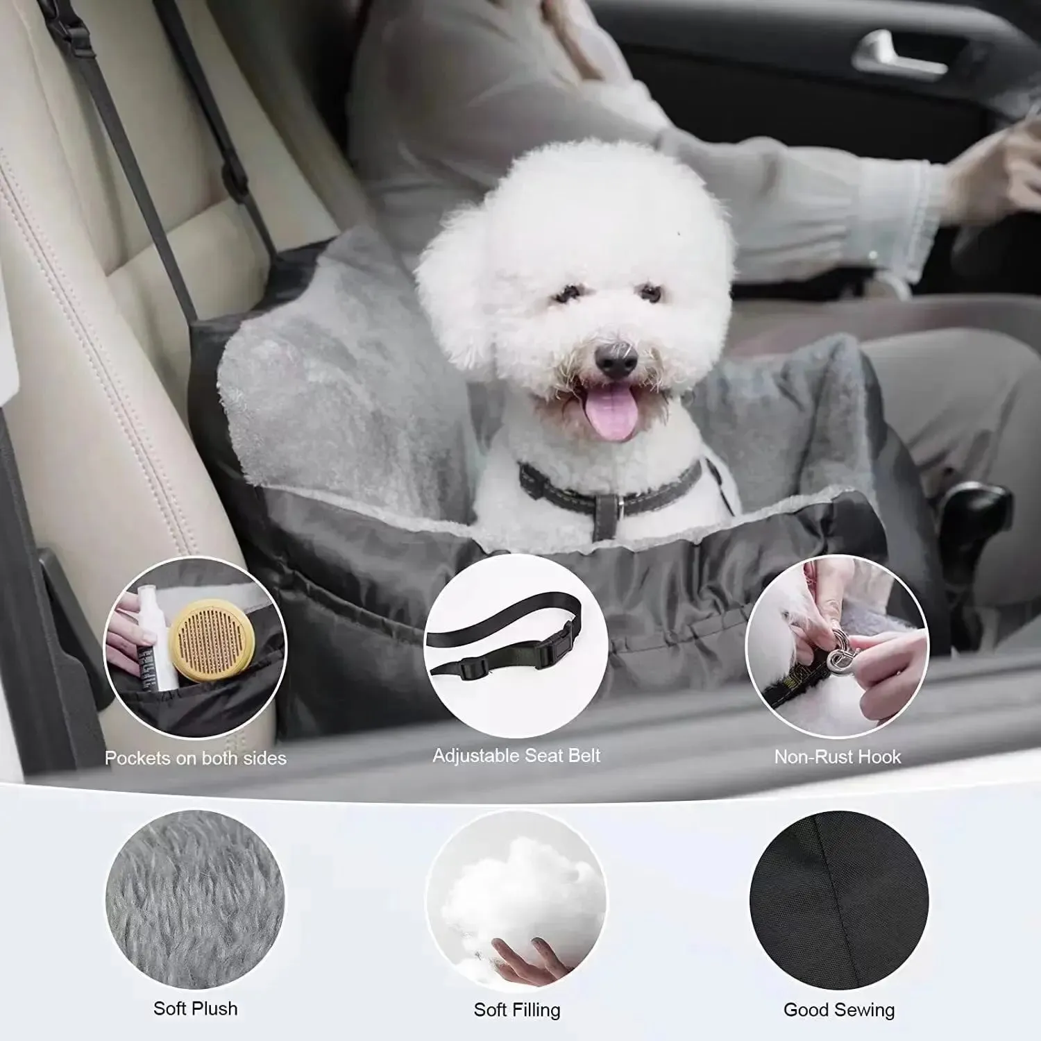 Funki Buys | Pet Car Seats | Plush Luxury Pet Car Travel Seats