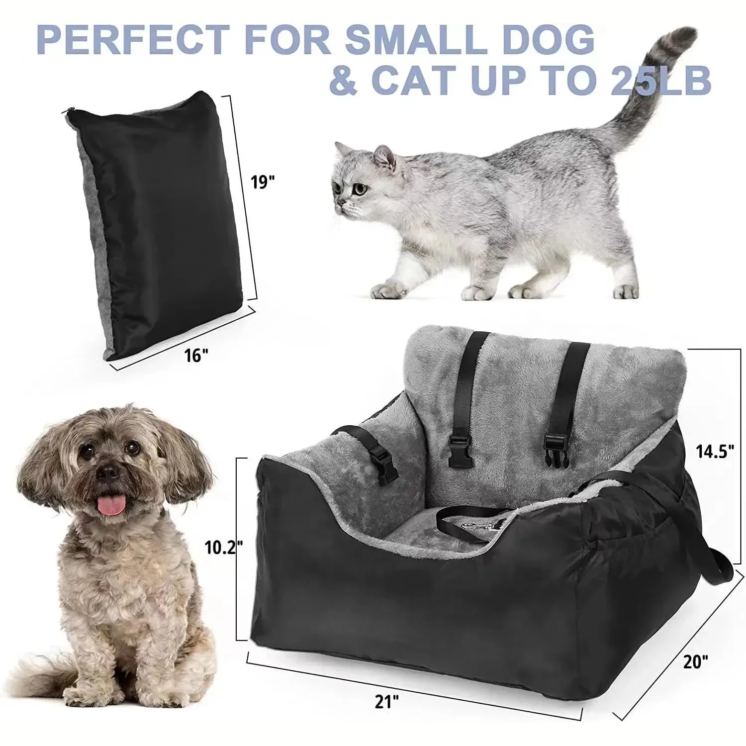 Funki Buys | Pet Car Seats | Plush Luxury Pet Car Travel Seats