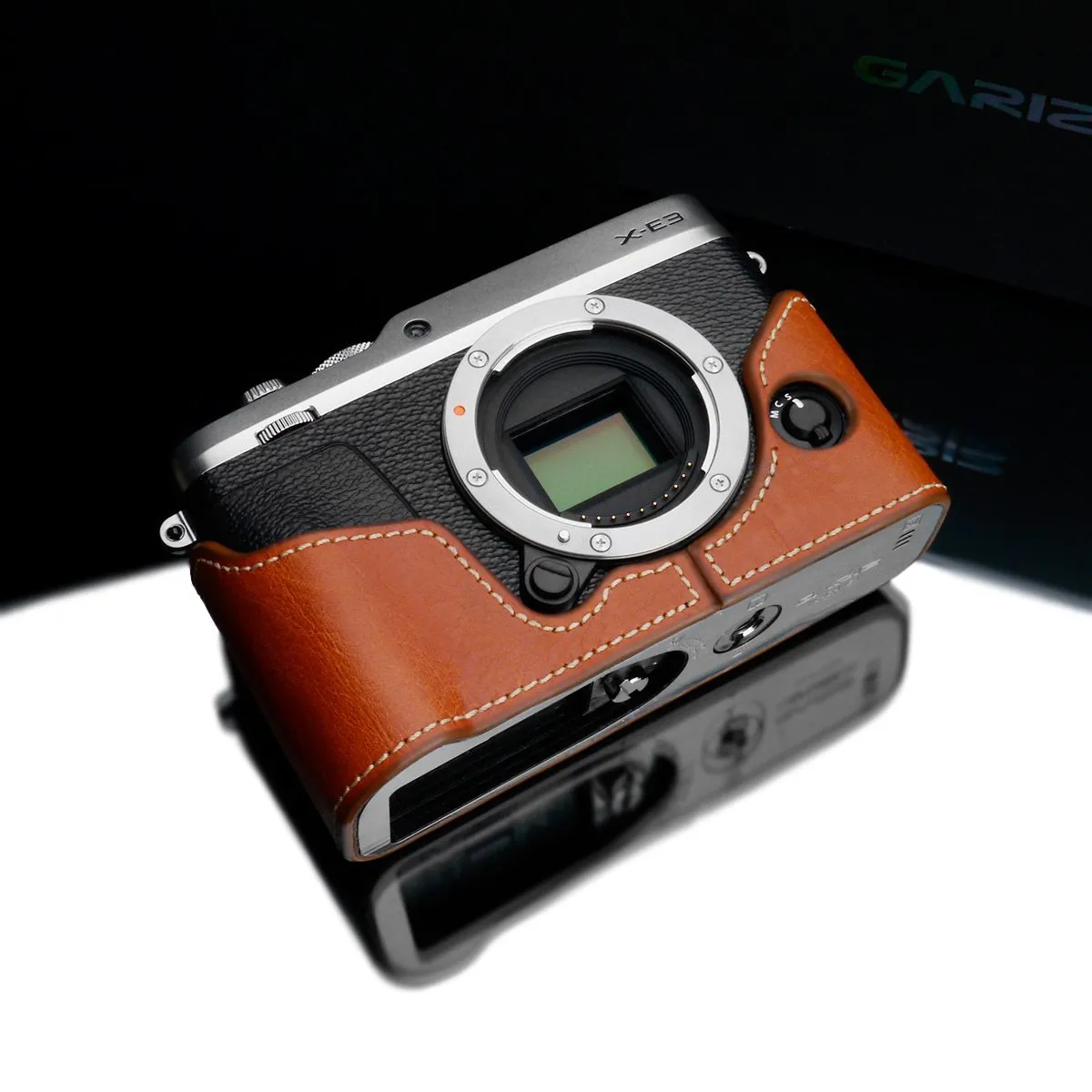 Gariz Camel Leather Camera Half Case XS-CHXE3CM for Fuji Fujifilm X-E3