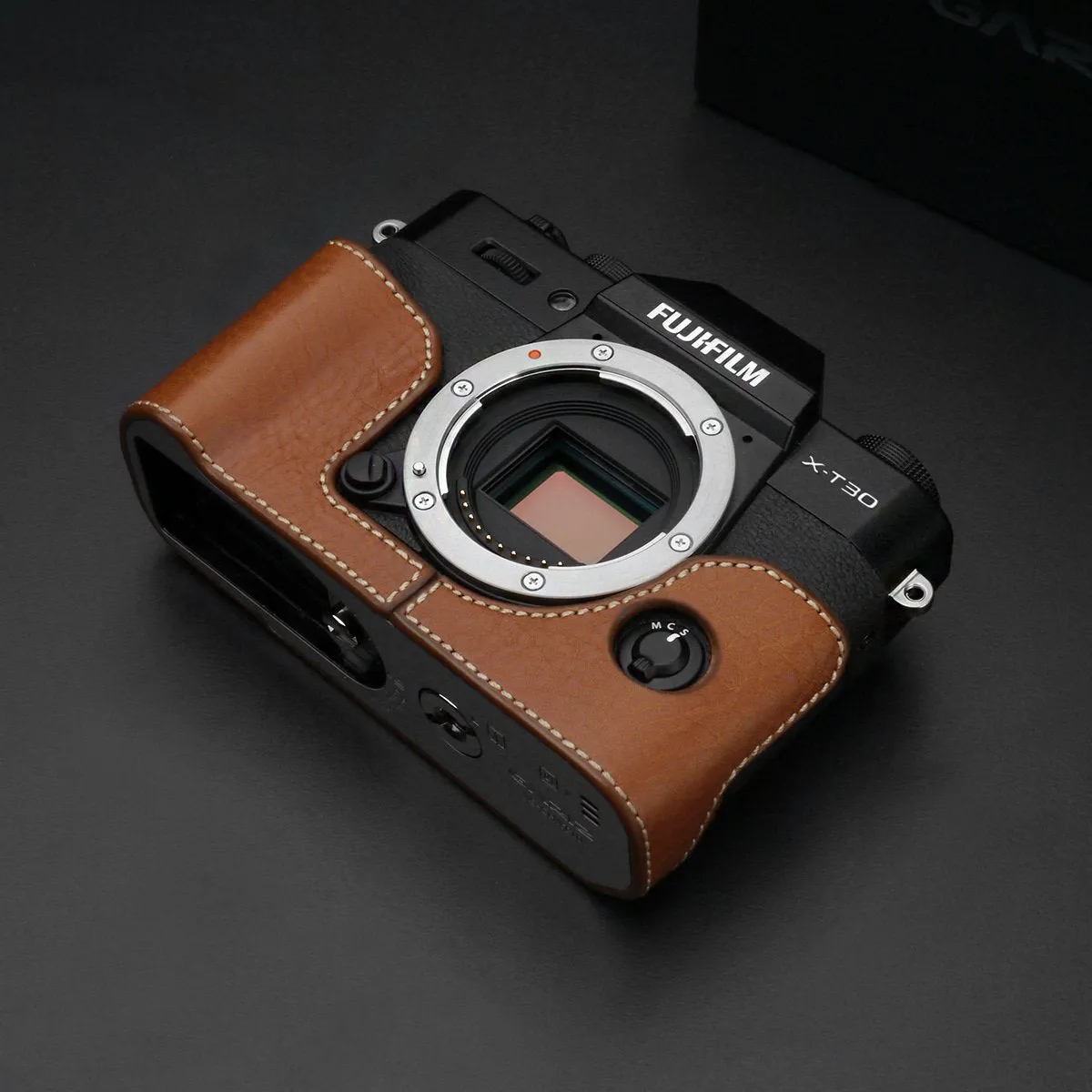 Gariz Camel Leather Camera Half Case XS-CHXT30CM for Fuji Fujifilm X-T10 X-T20 X-T30