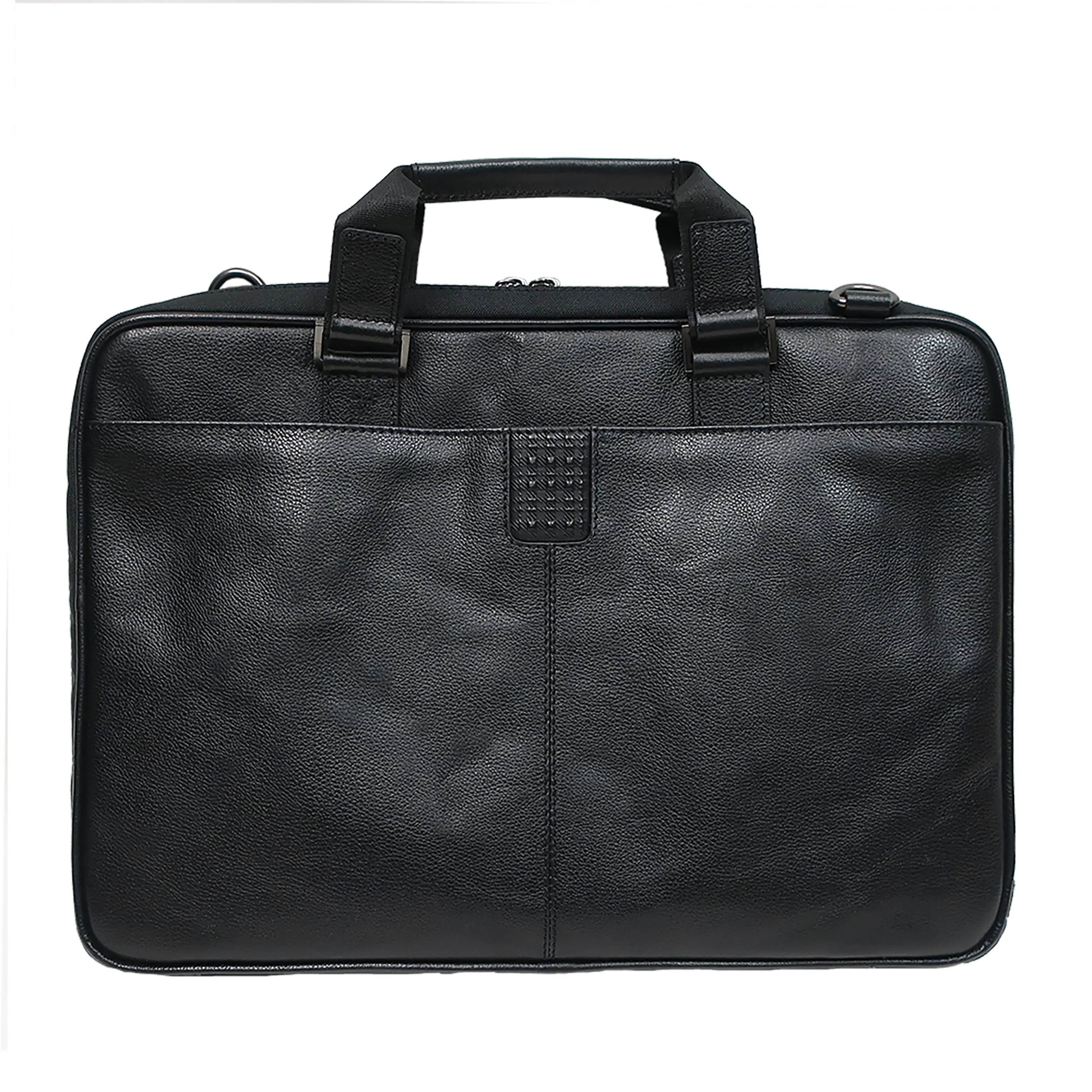 Garth Coated Zipper Slim Leather Laptop Briefcase - 2024 update