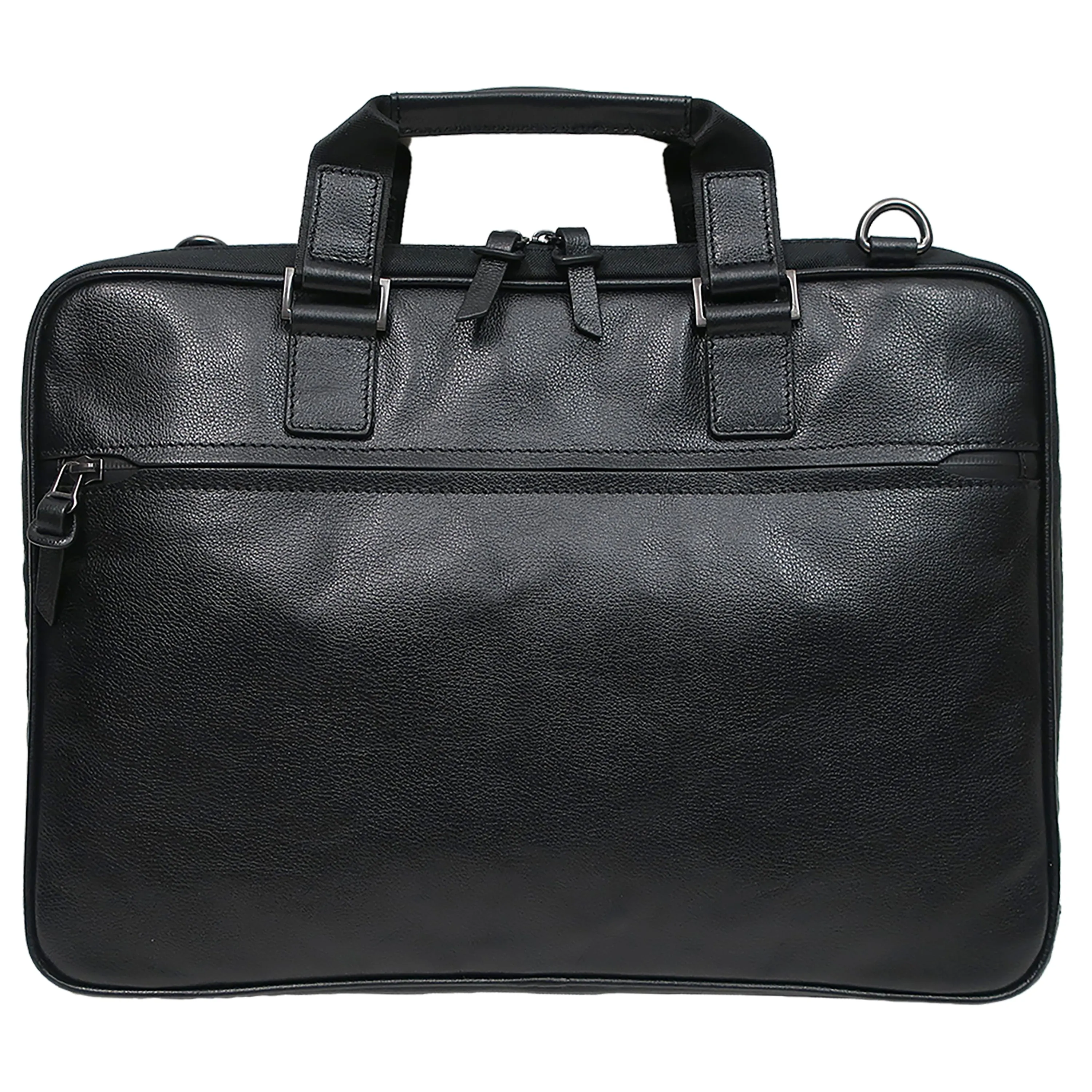 Garth Coated Zipper Slim Leather Laptop Briefcase - 2024 update