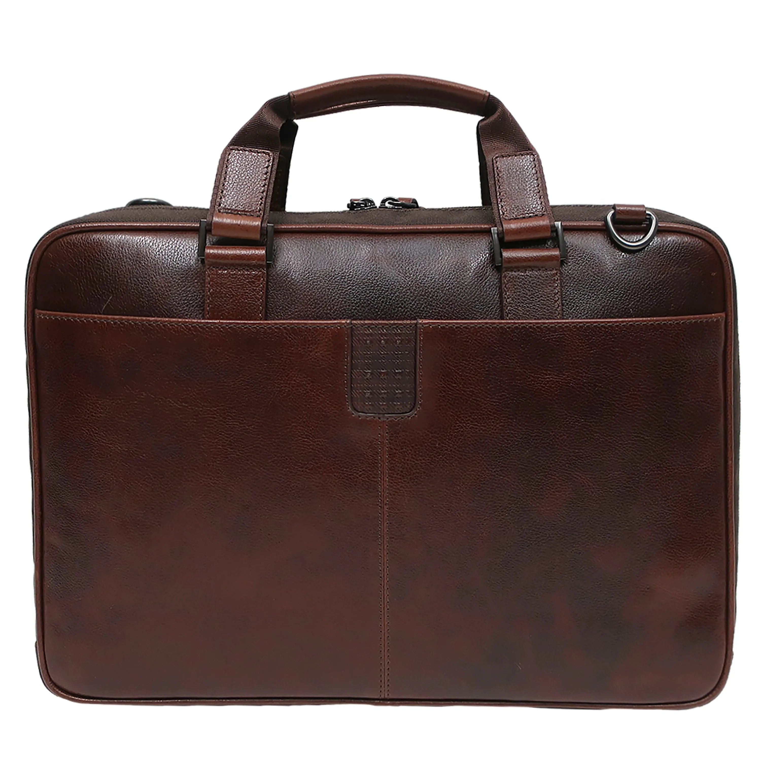 Garth Coated Zipper Slim Leather Laptop Briefcase - 2024 update