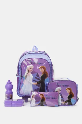 Girls Purple Disney Frozen Trolley Set (5 Piece)