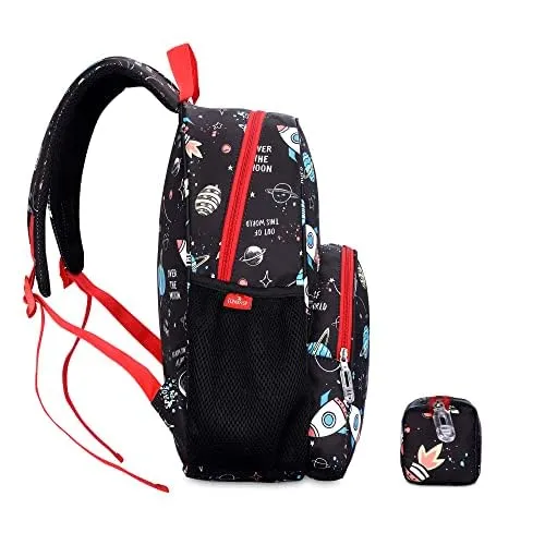 Gleevers X The Clownfish Cosmic Critters Series Printed Polyester 15 Litres | Kids Standard Backpack School Bag With Free Pencil Staionery Pouch | Gift for kids | Return gift bags for kids birthday