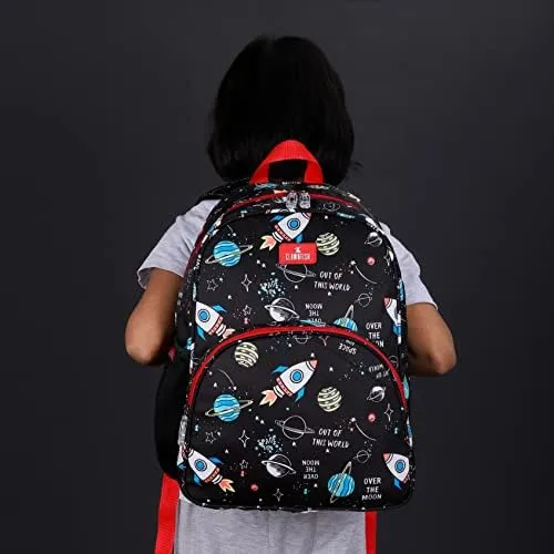 Gleevers X The Clownfish Cosmic Critters Series Printed Polyester 15 Litres | Kids Standard Backpack School Bag With Free Pencil Staionery Pouch | Gift for kids | Return gift bags for kids birthday