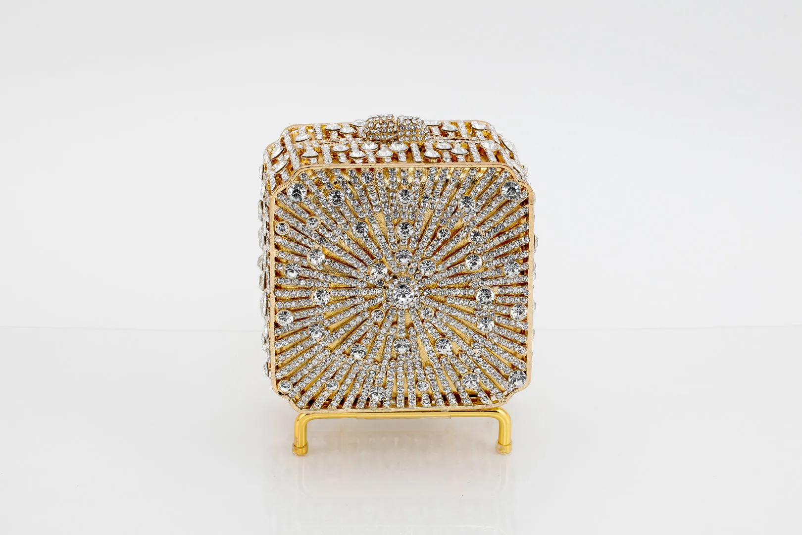 Gold and Diamond Cube Evening Bag