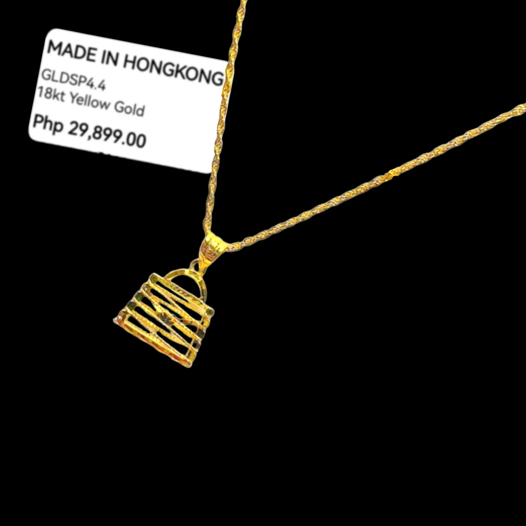 #GOLD2024 | 18K Golden Bag Necklace Rope Chain 17.5”