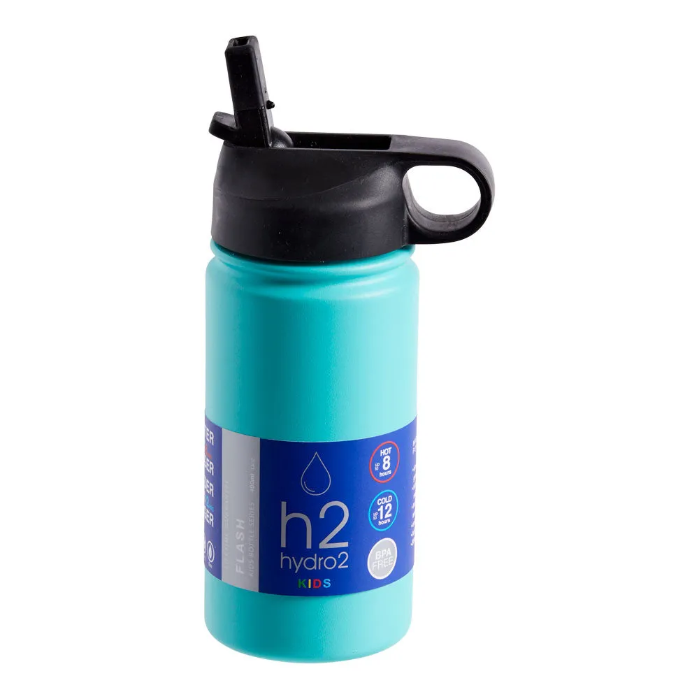 h2 hydro2 Flash Kids Double Wall Bottle With Straw 350ml