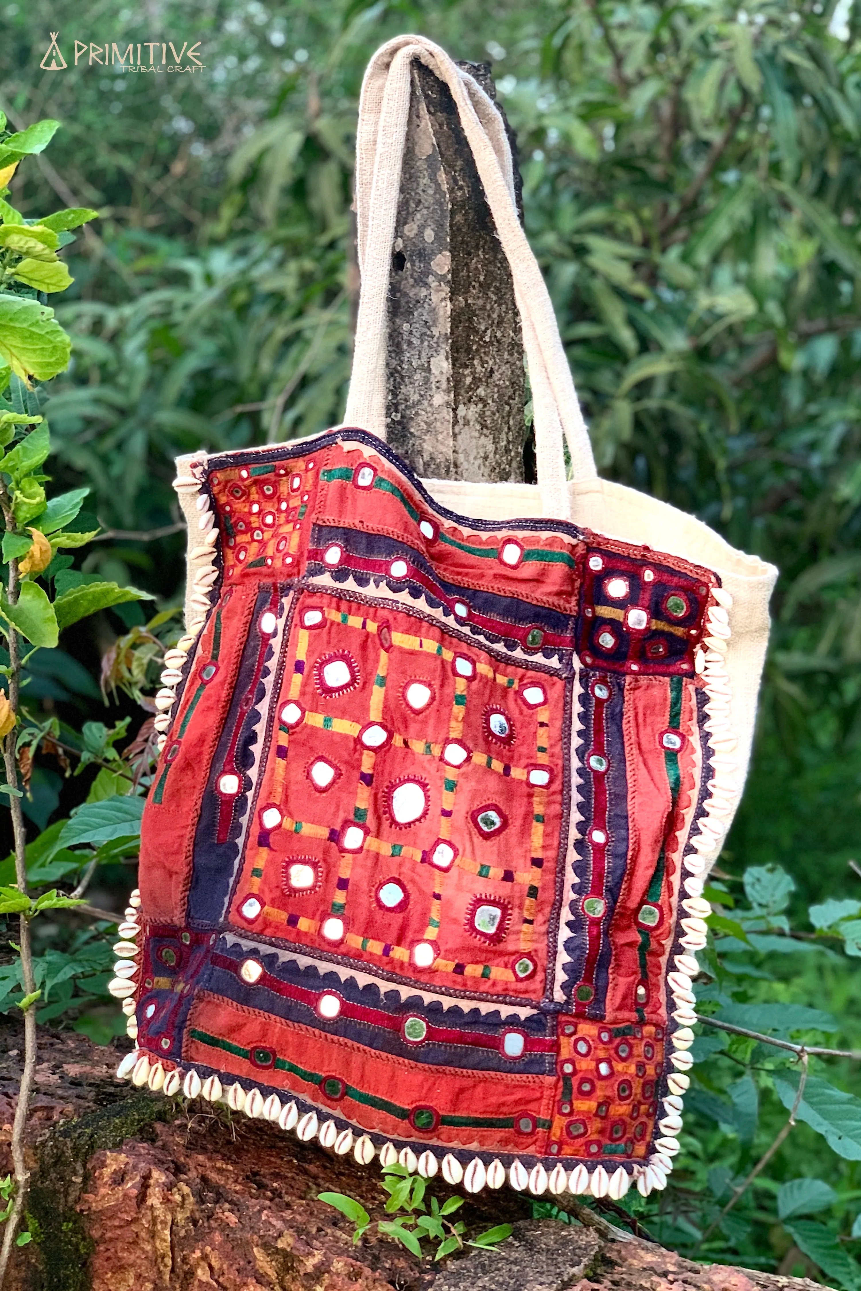 Hemp Bag with Banjara Patches & Traditional Hand Embroidery