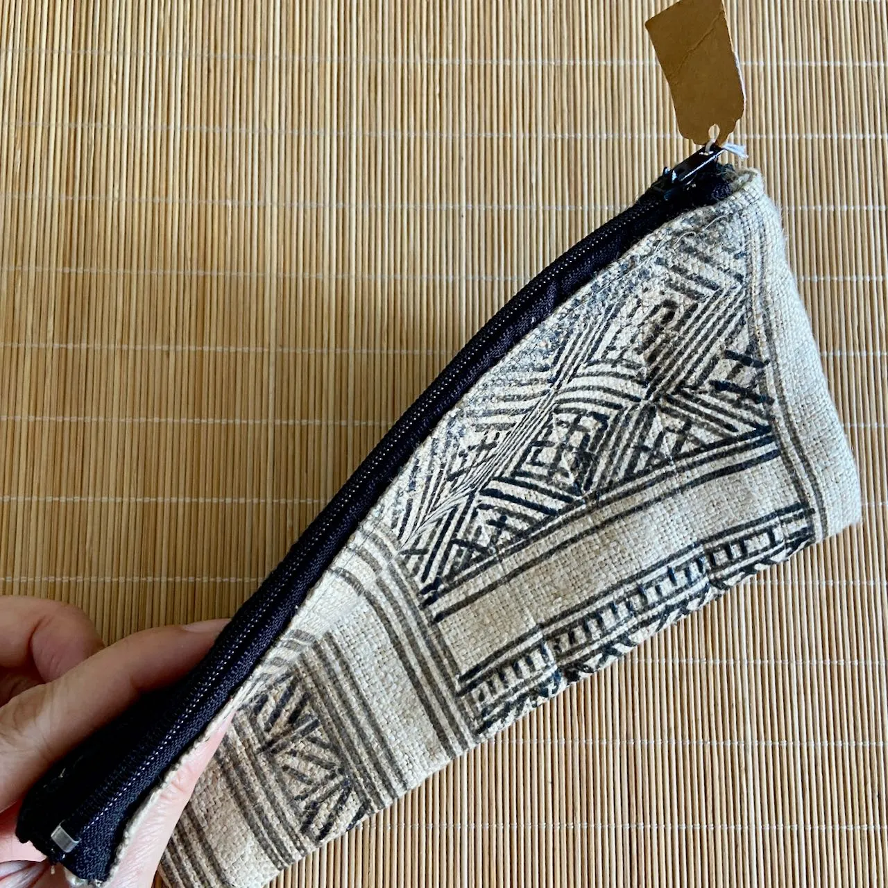 Hemp Batik Twin Purse (Beige)