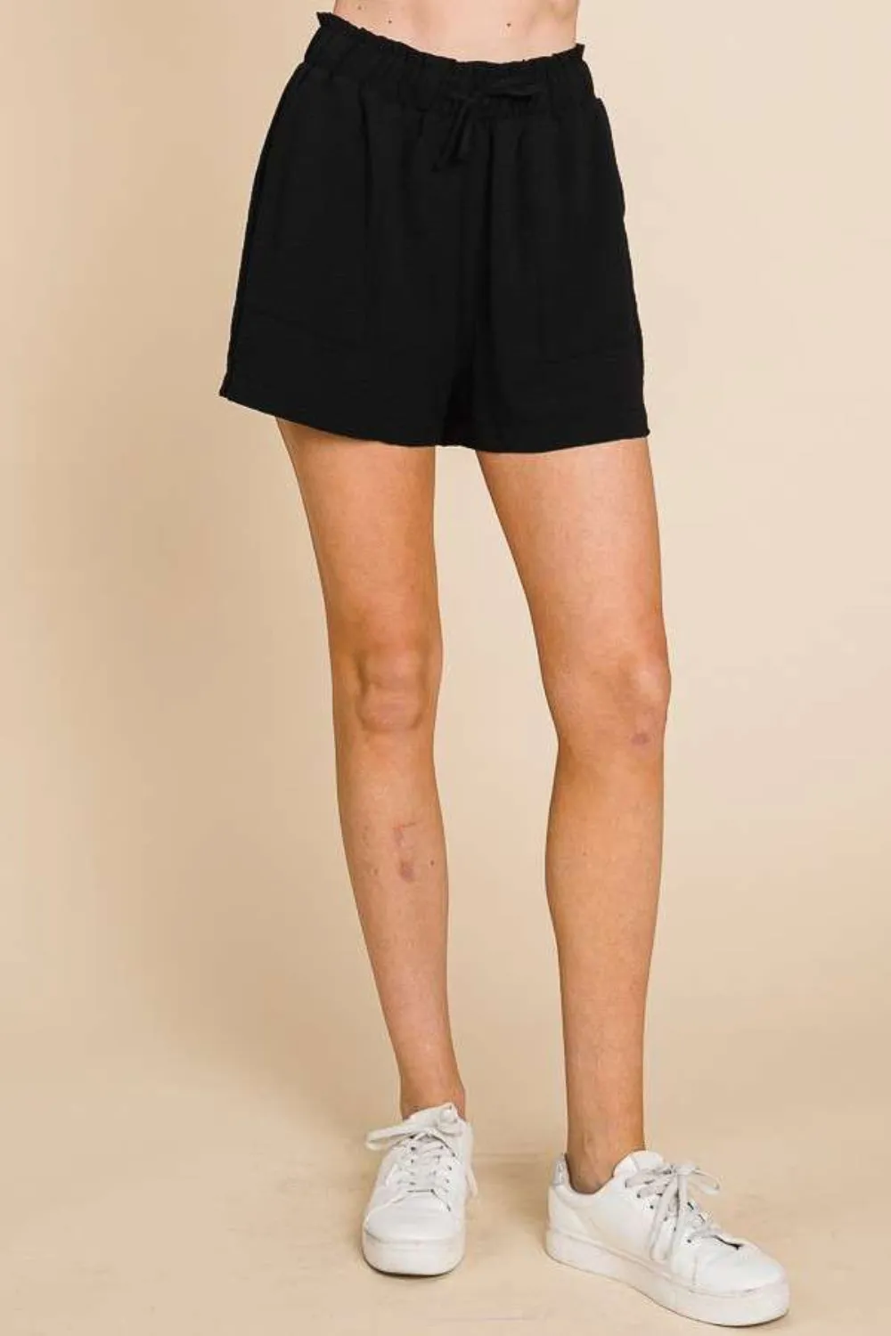 High Waist Paper bag Shorts