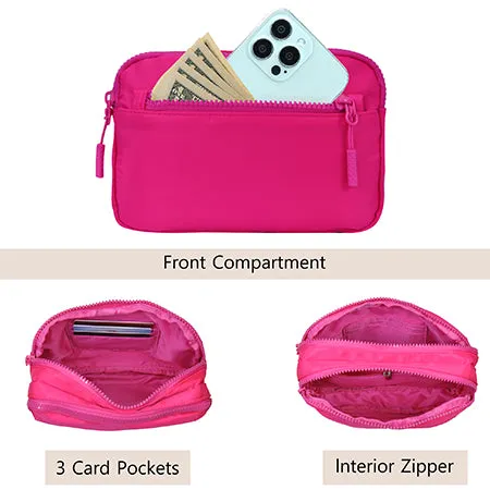 Hot Pink NGIL Double Zipper Belt Bag