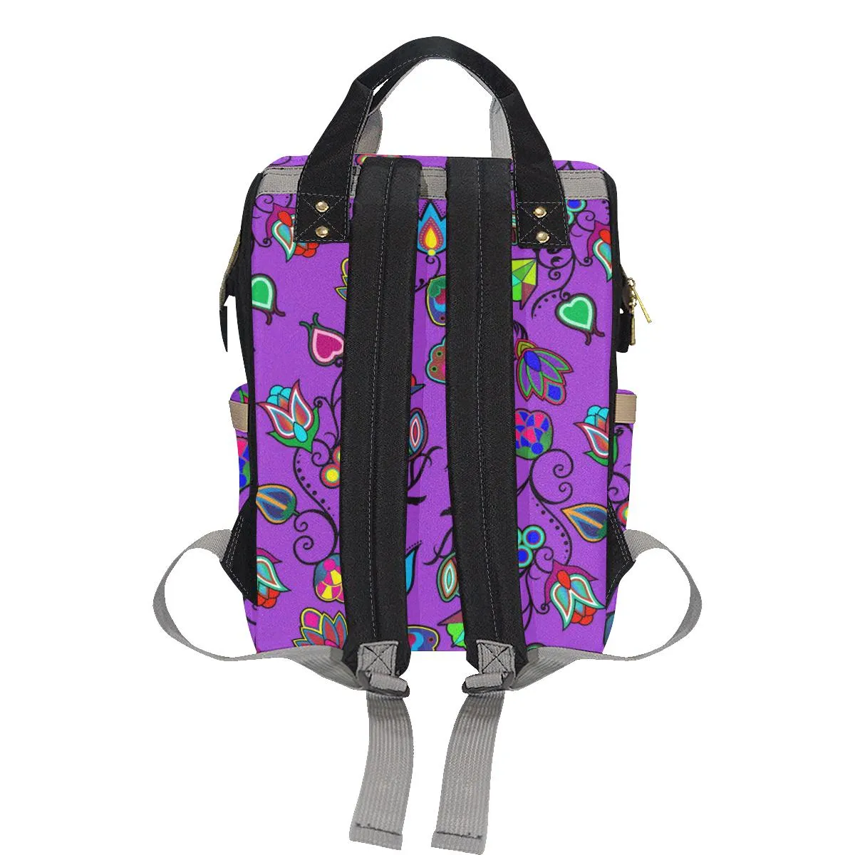 Indigenous Paisley - Dark Orchid Multi-Function Diaper Backpack