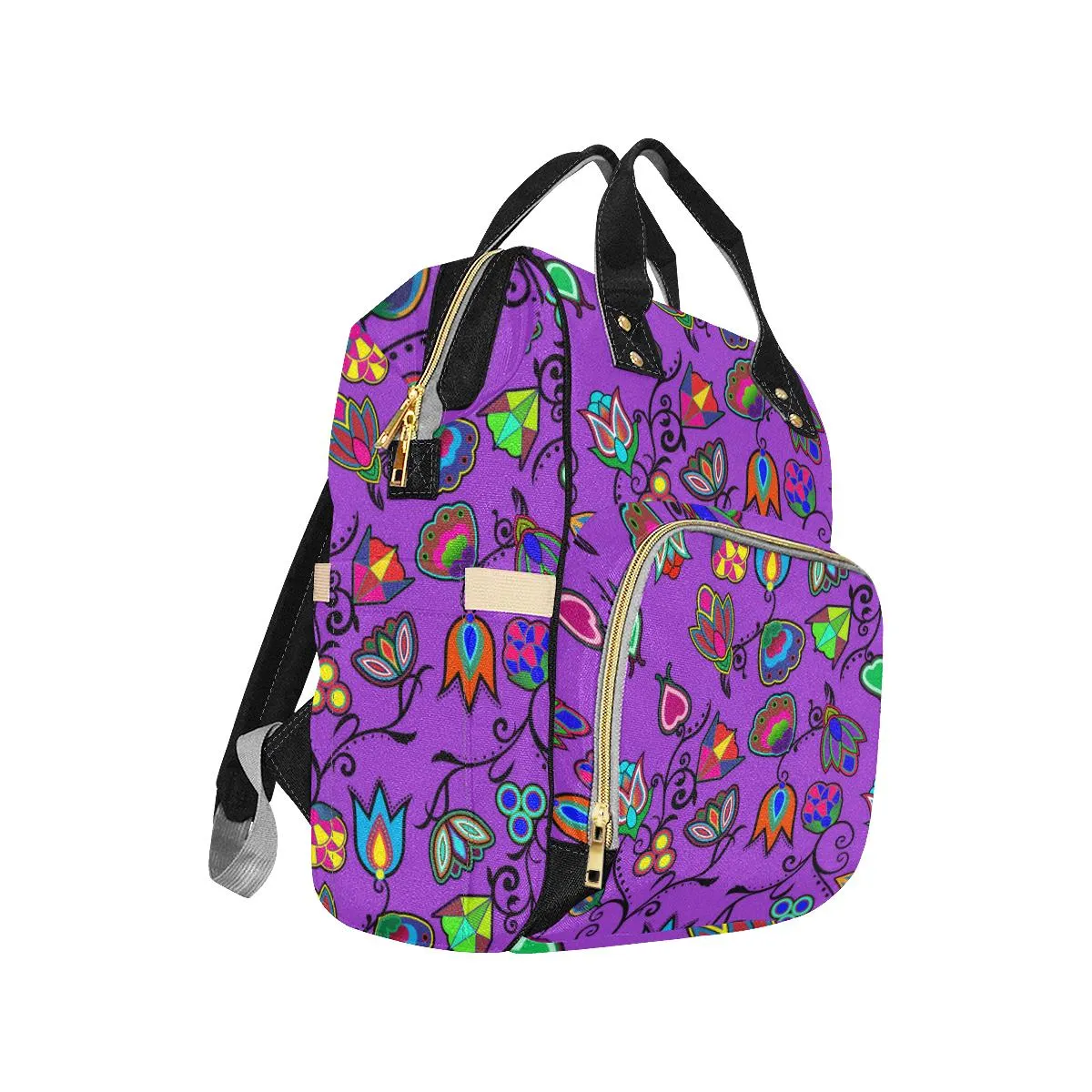 Indigenous Paisley - Dark Orchid Multi-Function Diaper Backpack