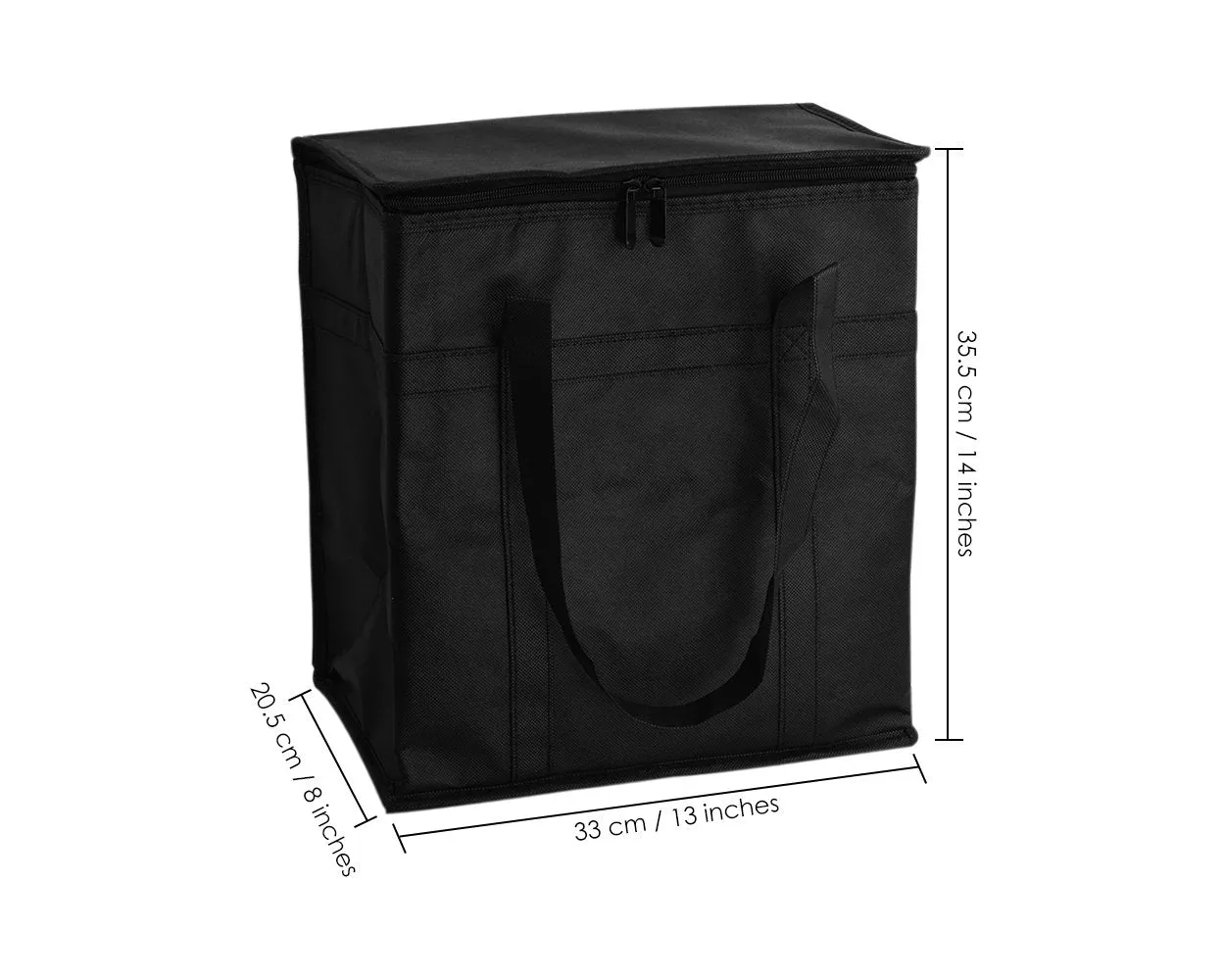 Insulated Shopping Grocery Bags With Zipper 2 Pieces Food Delivery Bag