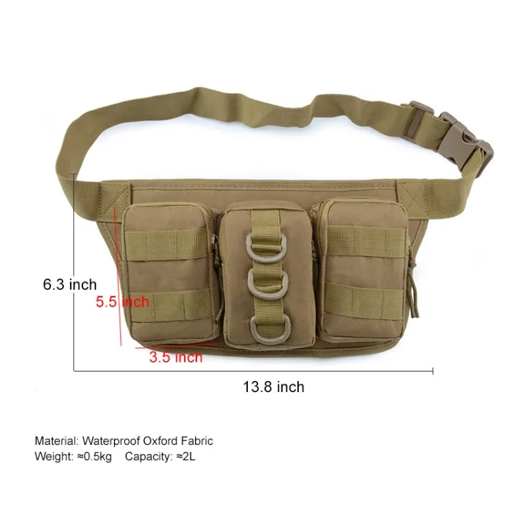 JUNSUNMAY J010 2L Waterproof Outdoor Sports Multifunction Waist Bag(Khaki)