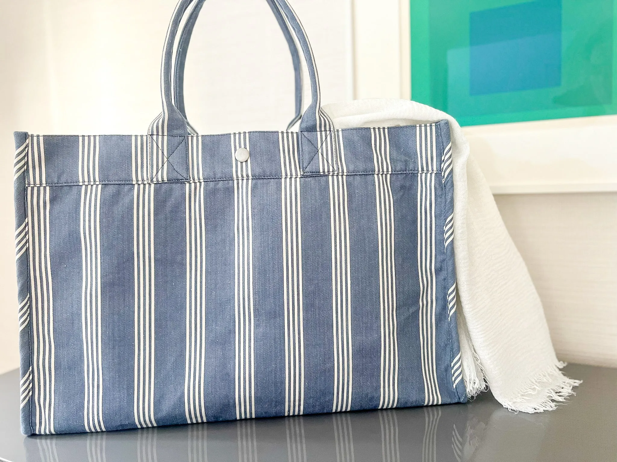 Koala Basics: East West Bag - Blue Ticking Stripes