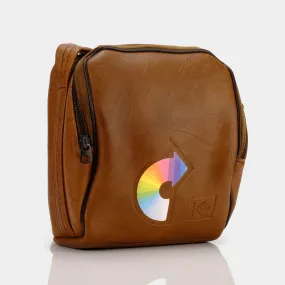 Kodak Brown Leather Camera Bag with Rainbow Logo