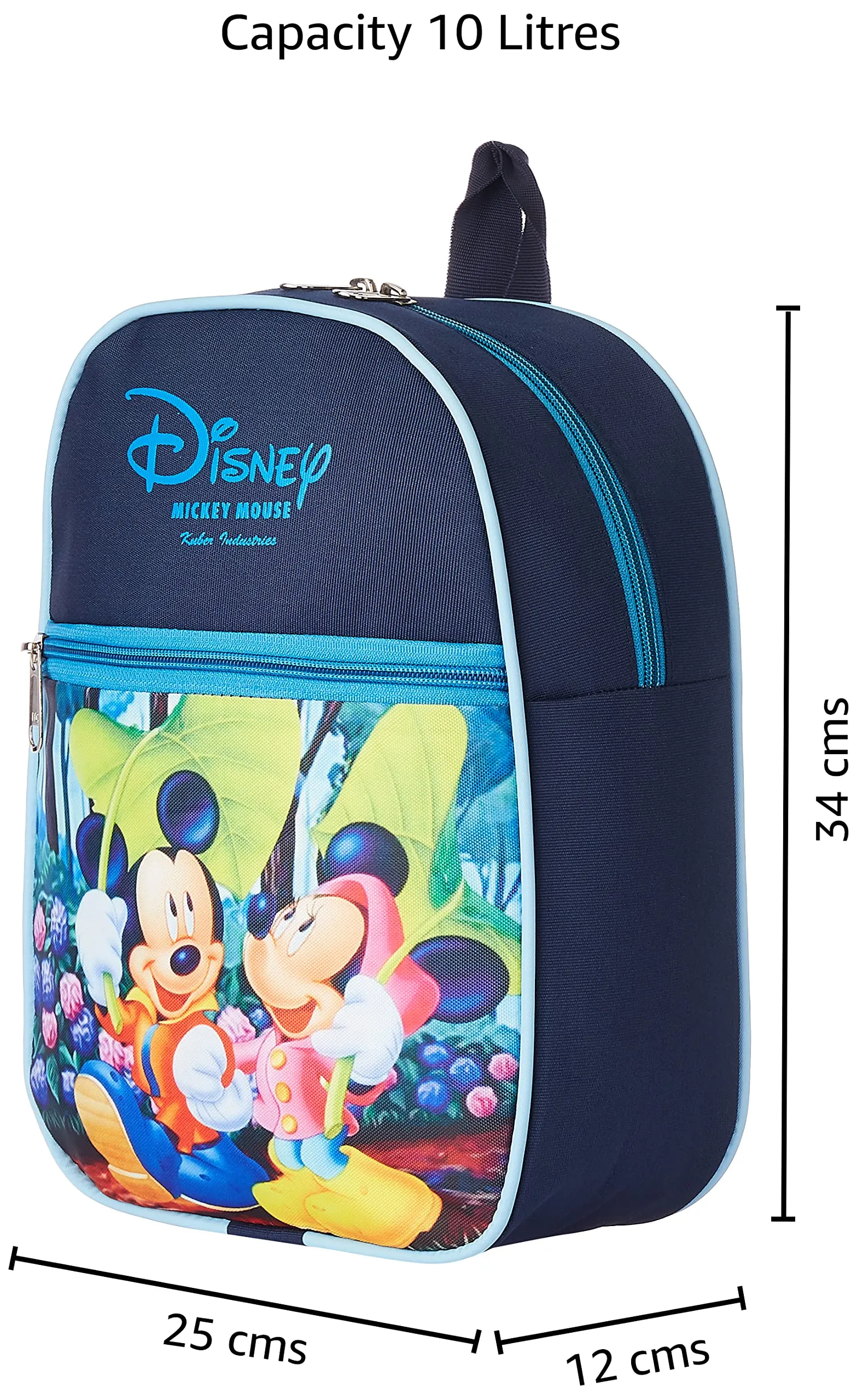 Kuber Industries Disney Print Unisex School Bag|Kids School Backpack|School Bag for Girls, Boys|Disney Mickey Minnie Mouse| Blue|