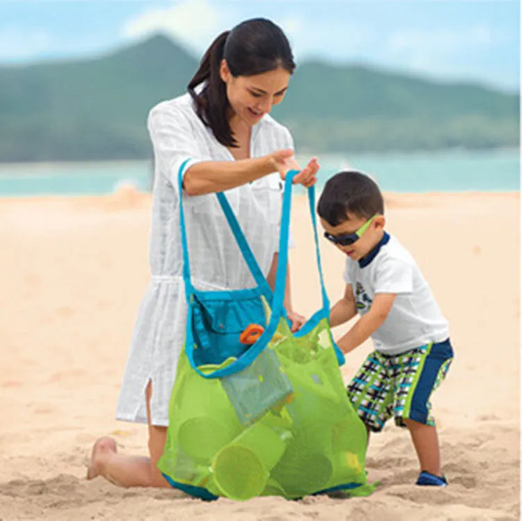 Large Mesh Children Toy Storage Beach Bag 2Pack