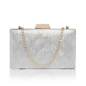 Lavie Women's Glitz Framed Clutch Silver Ladies Purse Handbag