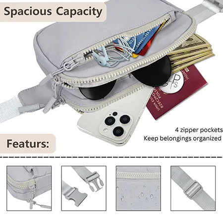 Light Gray NGIL Double Zipper Belt Bag