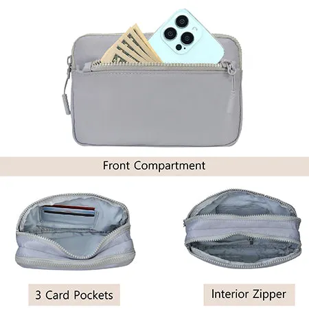 Light Gray NGIL Double Zipper Belt Bag