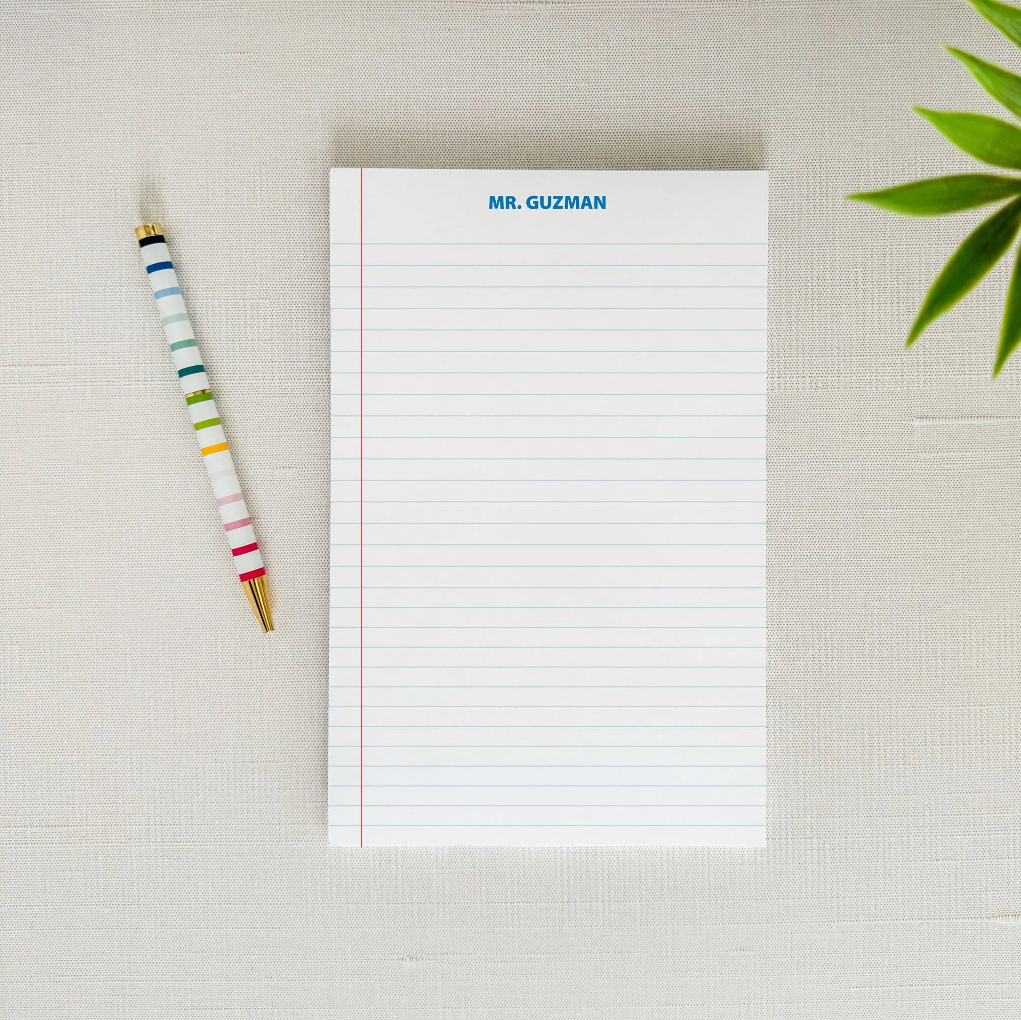 Lined Paper Personalized Notepad for Teachers