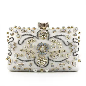 Luxy Moon Beaded Evening Bag for Wedding Rhinestone Crystal Clutches