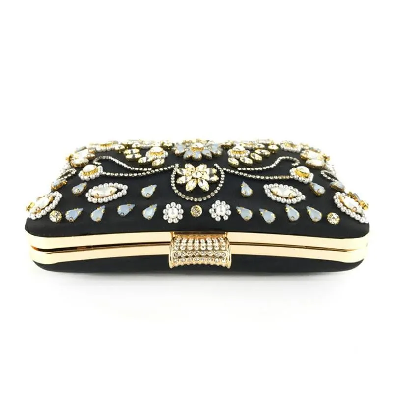 Luxy Moon Beaded Evening Bag for Wedding Rhinestone Crystal Clutches