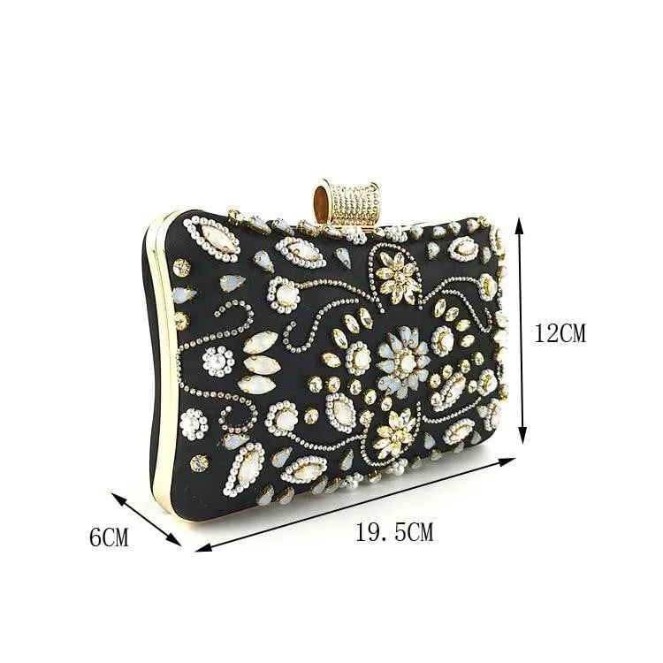 Luxy Moon Beaded Evening Bag for Wedding Rhinestone Crystal Clutches