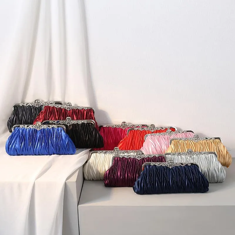 MAC070 Pleated Clutch Evening Bag Wedding Dress Evening Bag