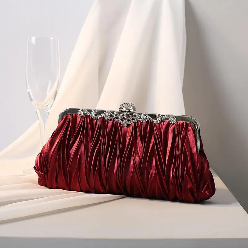 MAC070 Pleated Clutch Evening Bag Wedding Dress Evening Bag