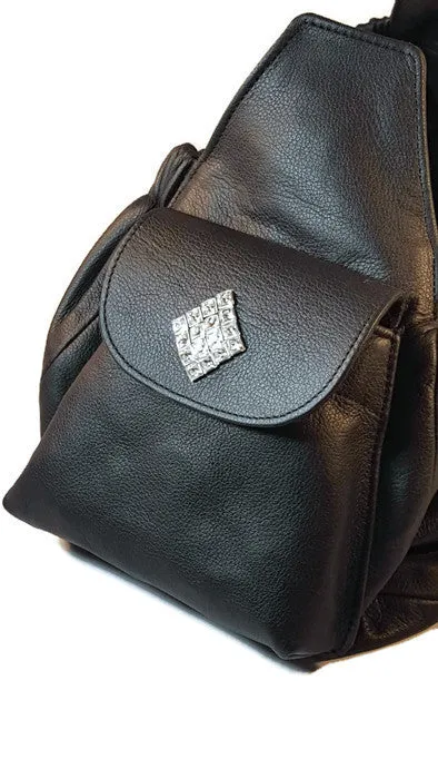 Maria with Diamond on Pocket Flap Leather Sling