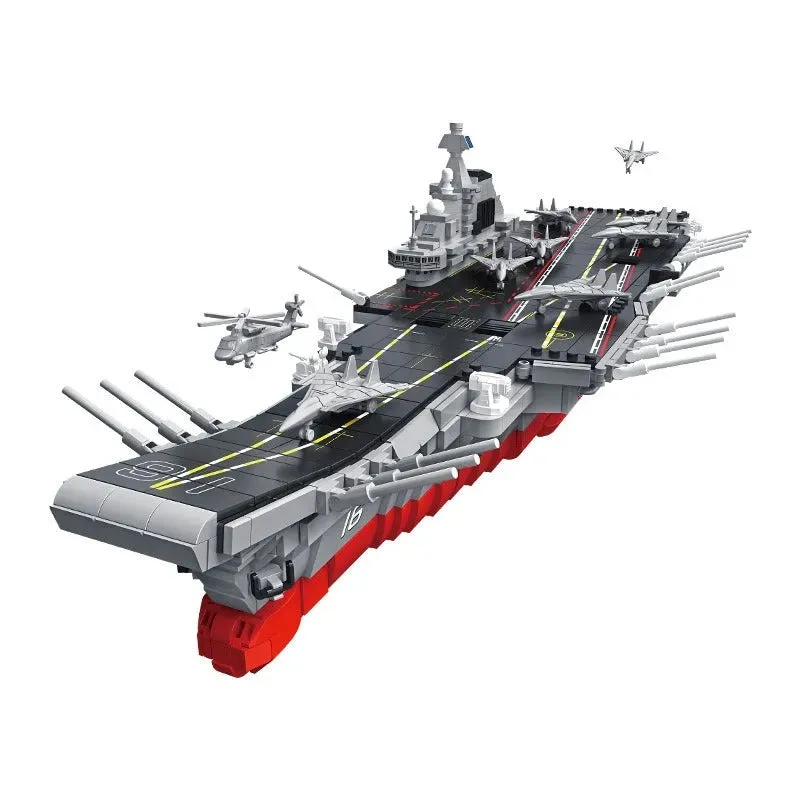 Military Liaoning Navy Aircraft Carrier War Ship Bricks Toy