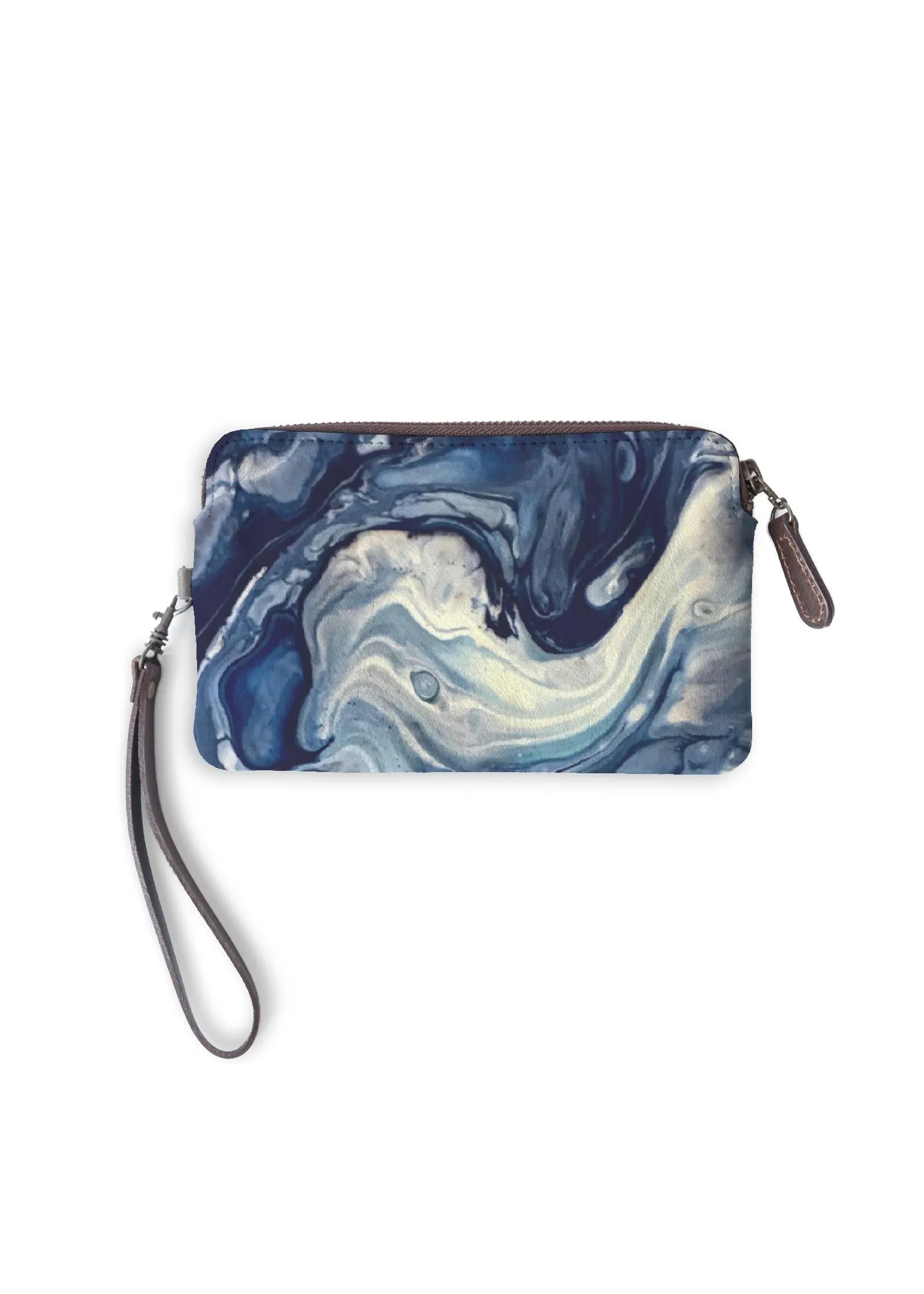 Navy marble clutch