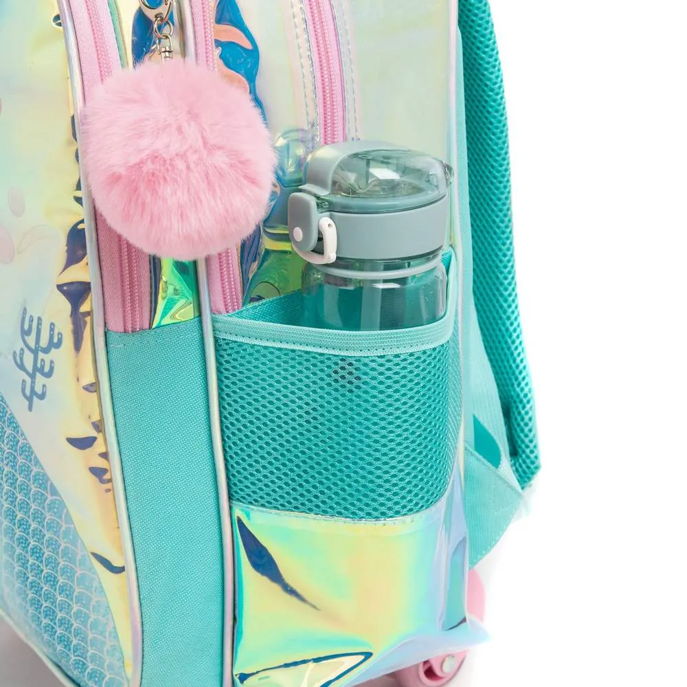 (NET)Mermaid Children's Trolley Backpack School Bag